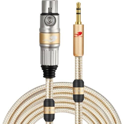 1/8 inch TRS Stereo 3.5mm Male to XLR Female Audio Cable for Microphone HiFi Condenser Microphone Adapter Interconnect Cord