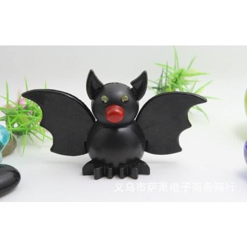 FREE SHIPPING BY DHL 200pcs/lot 2015 Plastic LED Bat Shaped Keychains with Sound Novelty Children Toy Keyrings