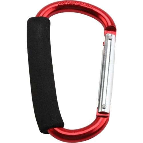 Large D-shape Aluminum Alloy Carabiner Quick-release Soft Handle Camping Buckle Hook Outdoor Keychain Carabiner Clip