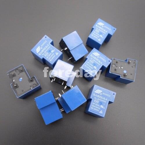 HQ 50PCS Blue SLA-09VDC-SL-A 4 Pins SONGLE R Power Relay 9V DC SPST SLA Original 30A Switching 20A/30VDC 250VAC NEW*FD437X50