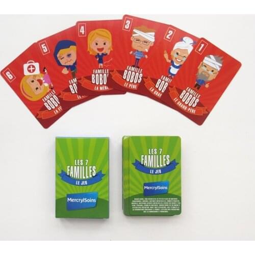 Early Childhood 7 Family Poker Cards Puzzle Game Cards Board Games Chess French 7 Family Board Games