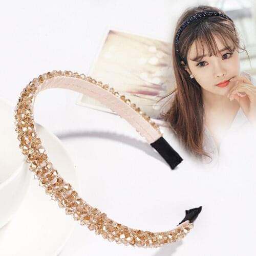 2020 Korean Fashion Hair Accessories Hairbands For Women Trendy Girl Hand-woven Crystal Beaded Headband Headwear Hair Jewelry