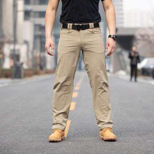 Men Nylon Tactical Pants Military Overalls Straight Stretch Casual Sports Trousers Spring Autumn Outdoor Hiking Cargo Pants