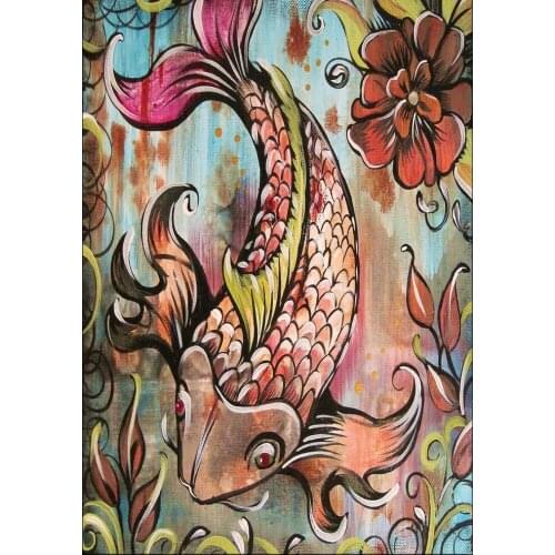JMINE Div 5D fish flower Full Diamond Painting cross stitch kits art High Quality Animal 3D paint by diamonds
