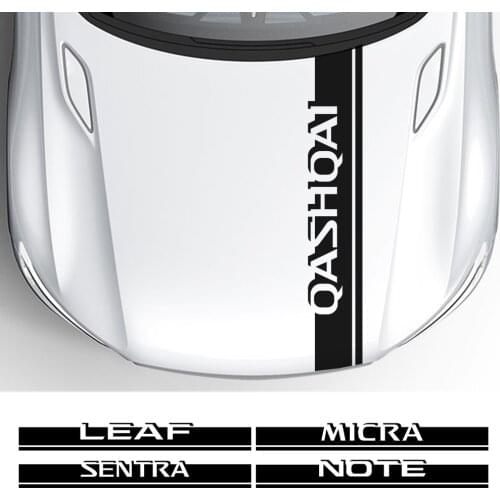 For Nissan Qashqai J10 Leaf Micra Sentra Patrol Maxima X-Trail Note Car Hood Cover Stickers Auto Engine Bonnet Decal Accessories