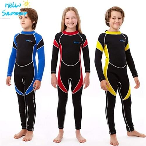 2.5mm Neoprene Surf Wetsuit Kids Underwater Fishing Swimsuit Diving Suit For Girls Boys Beach Scuba Swimwear Children Wetsuits