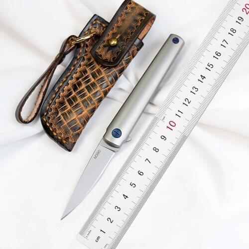 The latest style MS3 ball bearing system M390 blade titanium handle tactical survival hunting fruit knife EDC folding knife