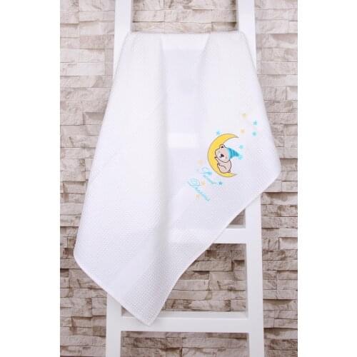 100% Cotton 80x110 cm Bear Embroidery Baby & Kids Blanket Coverlet