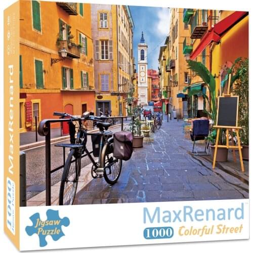 MaxRenard 50*70cm 1000 Pieces Jigsaw Puzzles For Adults Paper Assembling Picture Colorful Street Art Puzzles Toys for Adults