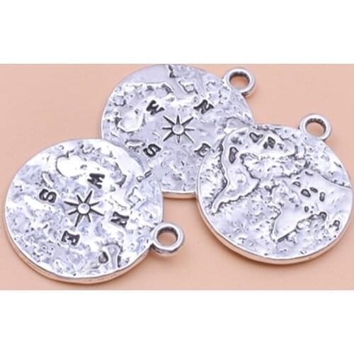 10pcs/lot Sea Conch Shell Compass Charms Making Animal Fish Number 520 Pendant Diy Lovers Gift Necklaces keychain Jewelry Diy