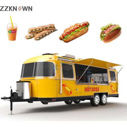 Size Customized Food Vending Trailer Mobile Restaurant Truck Crepe Food Cart Fast Food Truck Van Cart Trailer Kiosk For Sale