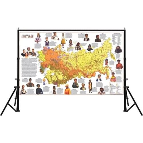 Russia Map of The World People of the Soviet Union 1976 World Map Wall Sticker Poster and Prints for Home Office School Supplies