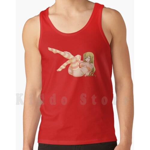 Sexy Stripe Socks Girl Anime Lingerie tank tops vest sleeveless Sexy Anime Girls Hentai Beautiful Womens Blonde Lingerie