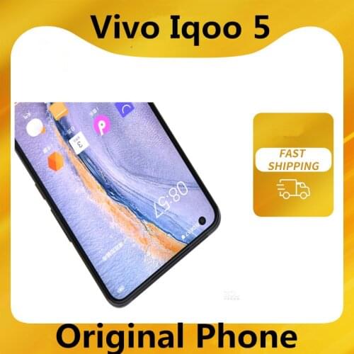 Stock Vivo IQOO 5 5G Cell Phone Snapdragon 865 55W Super Charger 12GB RAM 256GB ROM 50.0MP 6.56" 120HZ Super Amoled Fingerprint