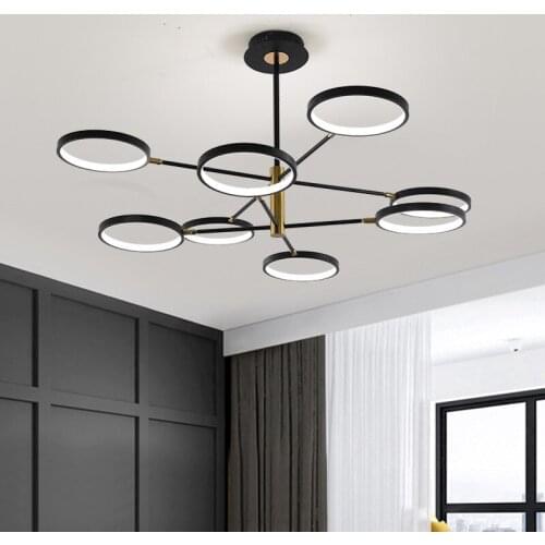 Modern Black LED Chandeliers Branch Lamp For Living Room Bedroom Lights Changeable Home Indoor Fixture Luminaria Lustres