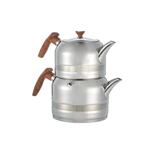 Kahramanlar 4500A Rain Mega Wooden Look Handle Steel Teapot 1.80/2.80lt
