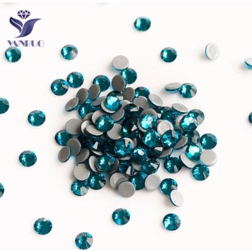 YANRUO 2058HF Blue Zircon HotFix Rhinestones Crystals And Stones Flat Back Rhinestones Hot Fix Crystal Iron On Clothing