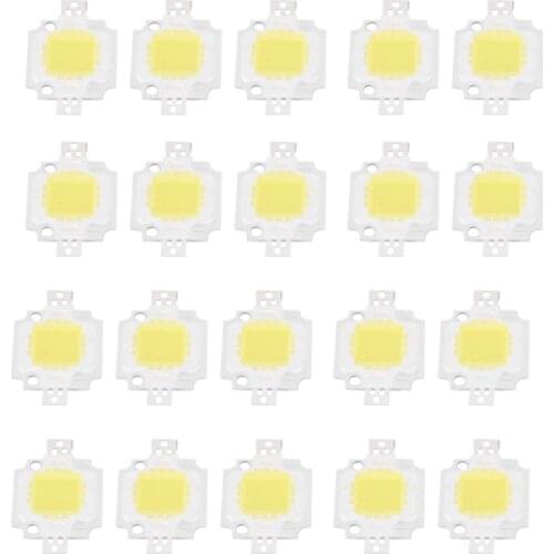 20PCS 10W LED Pure White High Power 1100LM LED Lamp SMD Chip light Bulb DC 9-12V
