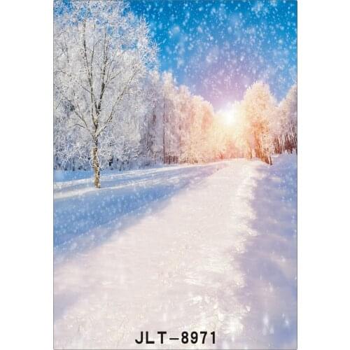 Background for Photos Vinyl Photography Backdrops Props for Photo Studio Winter Ice Tree Snowflakes Photocall Wedding Children