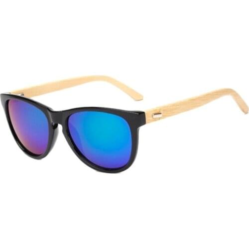 Vintage Bamboo Leg Sunglasses Men Women Classic Brand Designer UV400 Wooden Sun Glasses Coating Mirror Points Eyewear