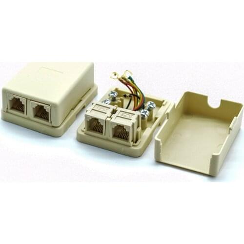 2pcs High-quality Telephone extender straight head cable extender Passthrough connector 6P4C Straight junction box end-end