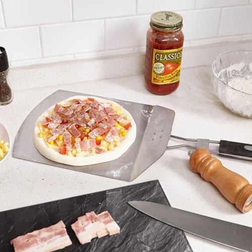 Creative 1PC Folding Pizza Peel Paddle Kitchen Pizza Shovel Bakeware Tool Stainless Steel Pizza Cake Shovel With Long Handle