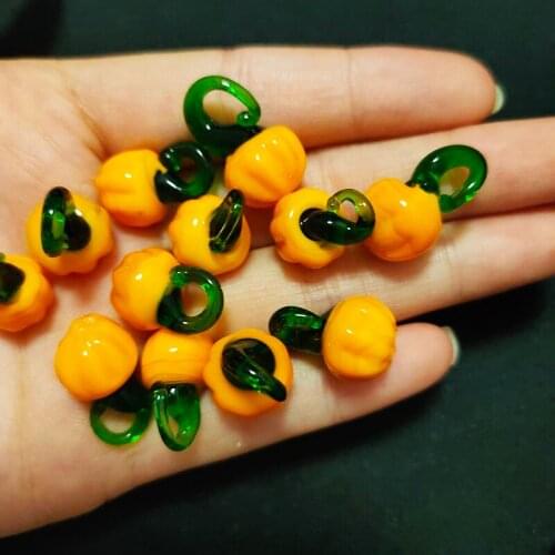 10PCS Lampwork Glass Murano Vegetables and Fruits DIY Pumpkin Pendant Necklace Earrings Bracelece Earrings Bracelet Accessories