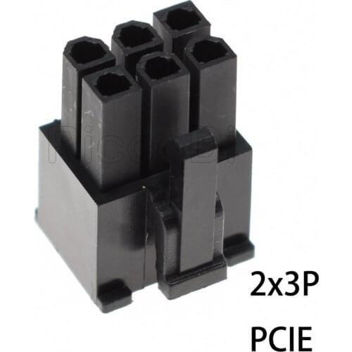 100pcs black 6pin PCIE female connector