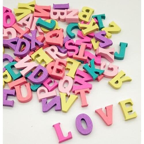 100pcs/set Multi-coloured Wooden Letters Numbers Blocks Teaching Puzzle Block DIY Children Wooden Materials Letters/Numbers I0D0