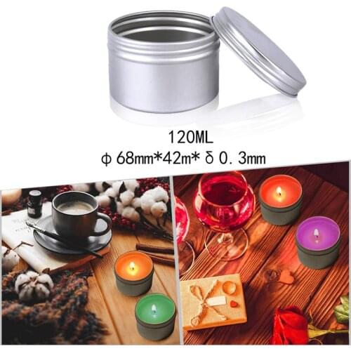 18pcs Scented Candle Tin DIY Candle Container 120ML Tea Tin Jar Handmade Cake Cookie Candy Round Aluminum Storage Box Organizer