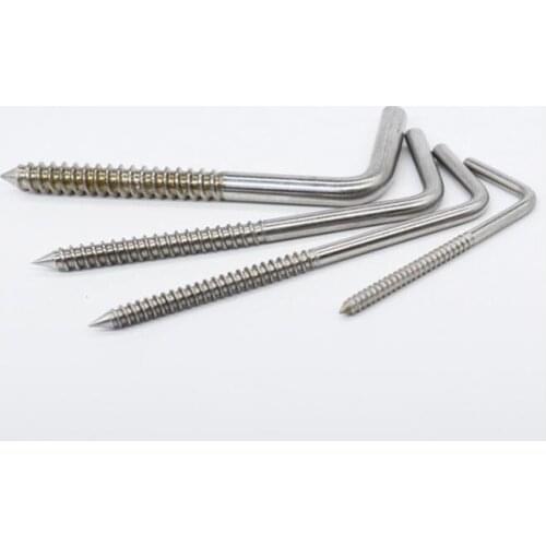 2pcs M4 stainless steel 7 words Self-tapping hook right angle hook iron hooks screws 7 word hook L-type self-tapping screw