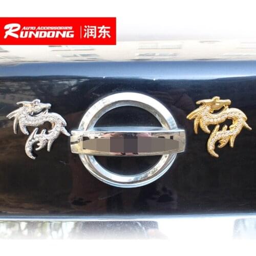 3-D Stereo Insert Drill China Dragon Metal Vehicle Adhesive Metal Refitting Standard Gold and Silver 2-color Individual