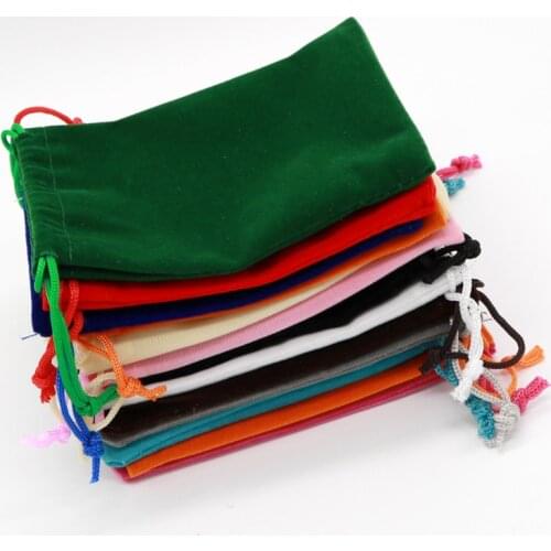 50pcs/lot Multi Colors Velvet Bag Pouch 5x7 7x9 9x12 15x20cm Charms Bracelet Jewelry Packaging Bags Wedding Decoration Gift Bag