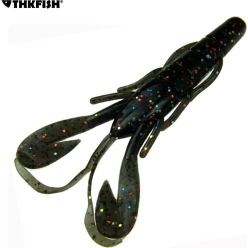 6Pcs 3.5in 9.5CM Silicone Fishing Lure Bait Pesca Speed Craw Trout Bass Shrimp Baits Creature Worms River Fishing Soft Lure