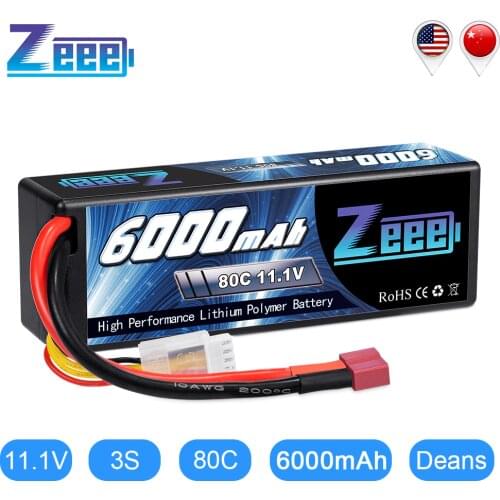 Zeee 11.1V 6000mAh 3S 80C Lipo Battery with Deans Plug RC Battery Charger for RC Car Truck Truggy FPV Airplane RC Helicopter