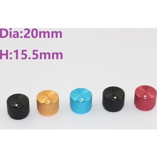 Aluminum Knob Dia20*H15.5mm 6R Angle Knurled Series Aluminum Knob
