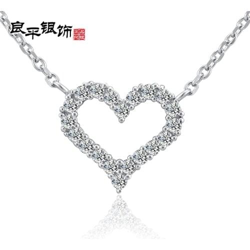 Free Shipping Hot Sale 925 Sterling Silver Necklace With Zircon Chain Necklace Miss H2018y Love Minimalist Silver Jewelry
