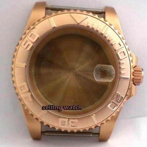 40mm rose gold case sapphire glass fit NH35 NH36 ETA2836 Seagull 1612 Mingzhu DG 2813 3804 Miyota 8205 8215 821A movement