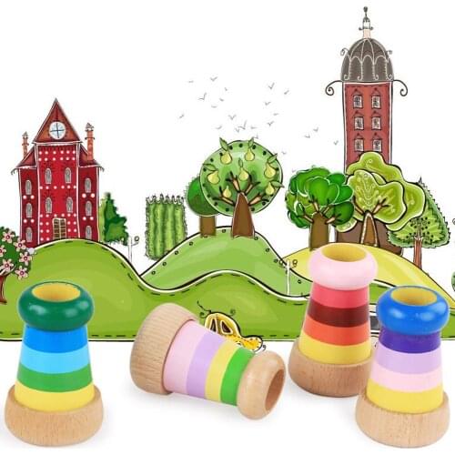 Wooden Kids Bee Eye Effect Kaleidoscope Toy Multi Prism Observation Educational Toy