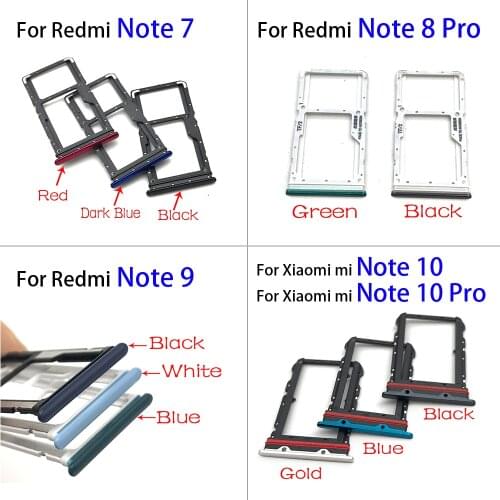 New For Xiaomi Mi Note 10 Pro SIM Card Tray Slot Holder For Redmi Note 7 8 9 Pro Replacement Parts