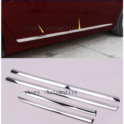 For Volvo S60 2014 2015 2016 2017 Chrome Side Bottom Door Body Molding Cover Trims Protective Frames Car Accessories 4Pcs
