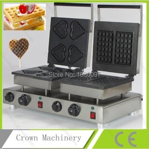 Double heads Rectangle & heart waffle maker;Waffle Toaster;Waffeleisen;waffle baker iron machine