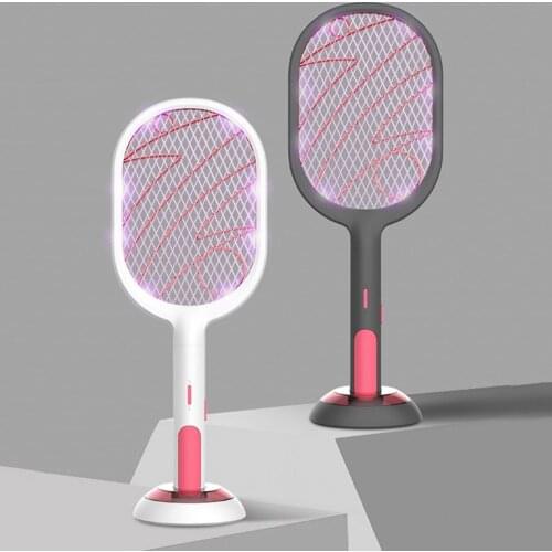 Electric Mosquito Swatter 2 Modes 1200mAh USB Rechargeable Home Fly Bug Zapper Racket Inserts Killer Pest Control Products
