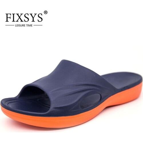 FIXSYS Fashion Couples Non-slip Slippers Summer Lightweight Beach Shoes Breathable Sandals Man Outdoor Flip Flops Large Size 48