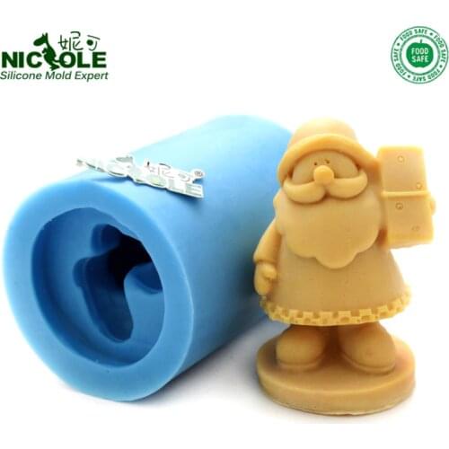 Free shipping Nicole 3D Father Christmas Santa Claus Soap Mold DIY Resin,Clay Crafts Mould Jelly Pudding Mold,Chocolate Mold