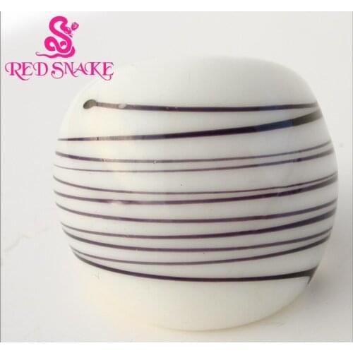 RED SNAKE Fashion Ring Handmade White with line drawing Murano Glass Rings