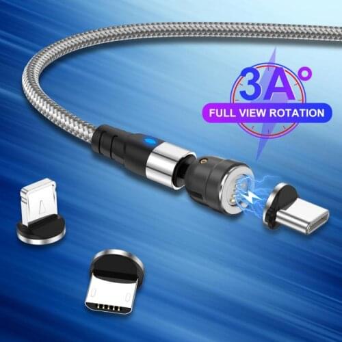 Magnetic Cable Micro USB Type C Cable 3A Fast Charge USBC Power Charging Cable For iPhone 11 Pro XS Max Xiaomi Samsung Data Line