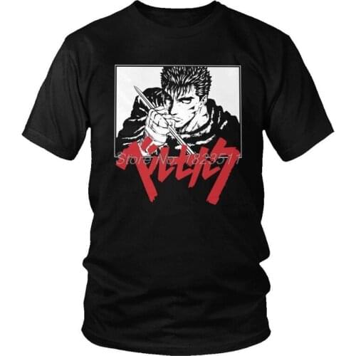 Tvoe Berserk T-shirt Men Novelty T Shirt Short Sleeve Cotton Japanese Manga Anime Griffith Guts Tshirt Unique Tees Tops