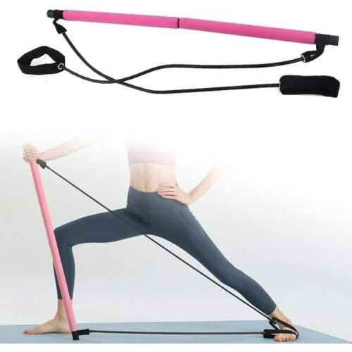 Pilates Bar Kit Yoga Resistance Bands Gym Equipment Elastic Bands Fitness Training Body Crossfit Gym Rubber Tube Yoga Pilates