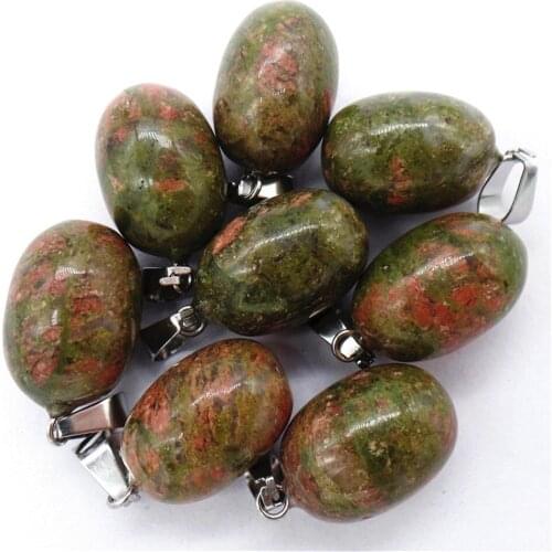 50Pcs 20x12mm Wholesale Natural Green Unakite Jasper Oval Pendant Bead DIY Earrings Jewelry Accessories S625
